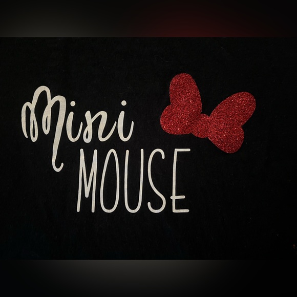 Mama Mouse (woman size medium) and Mini Mouse ( youth small) matching shirt set - Picture 3 of 5